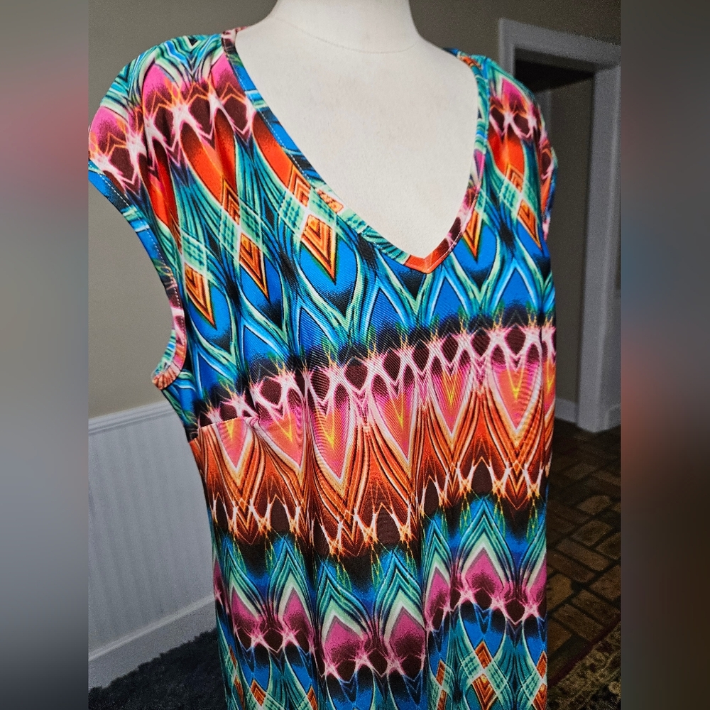 KSL Karin Stevens Boho Maxi Dress 1X - Picture 3 of 5